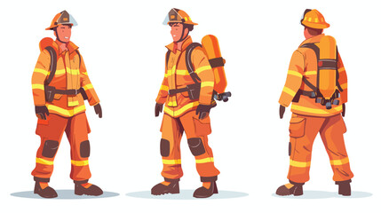 Firefighter fireman or rescuer wearing fireproof prot