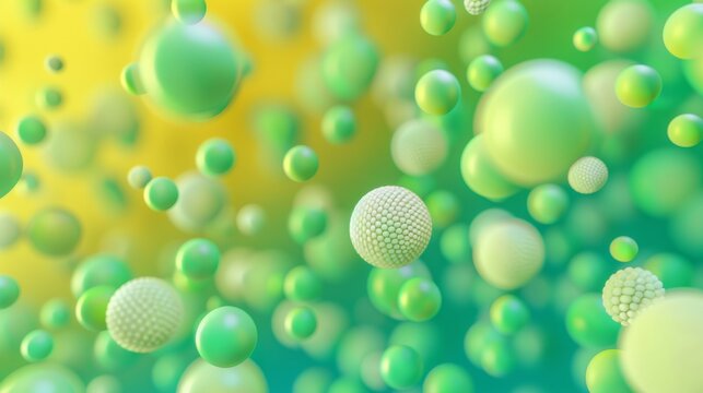 Futuristic abstract green polka dot gradient background of technology screen technology