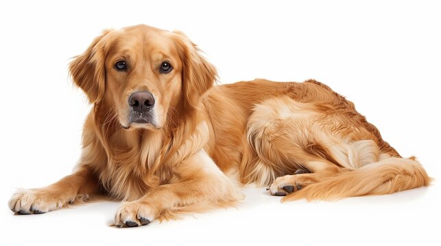 Golden retriver, labrador dog on white background