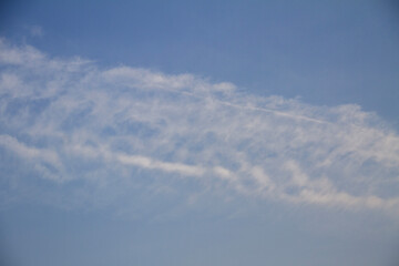 white cloud line on blue sky,nature background.