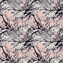 branches japanese style seamless pattern, abstract floral background, fashion print, decorative texture