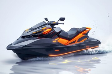 Naklejka premium Jet ski isolated on white background