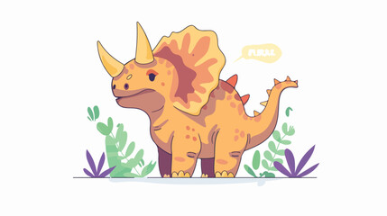 Funny dinosaur or triceratops and Wild And Free sloga