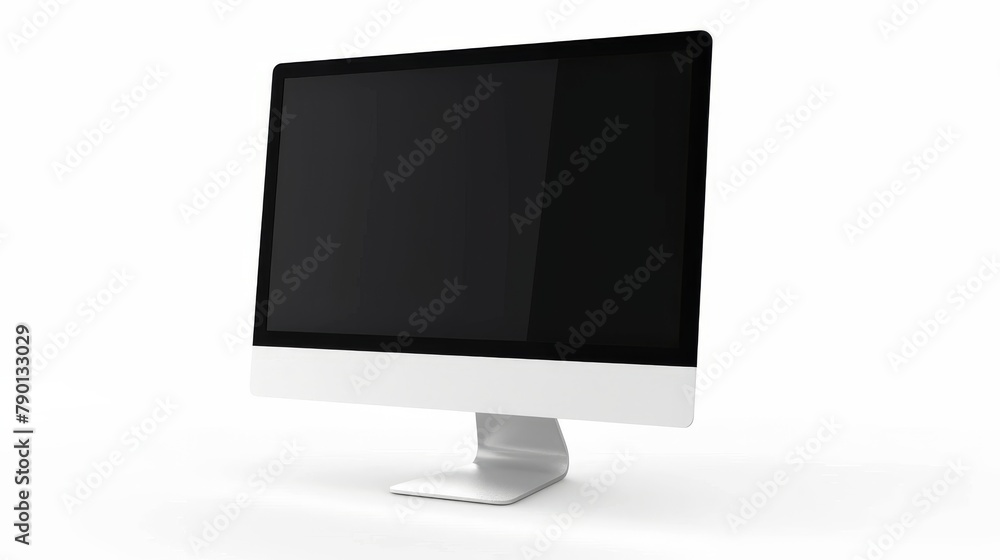 Poster an isolated white background mockup of a modern desktop computer