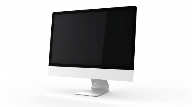 An isolated white background mockup of a modern desktop computer