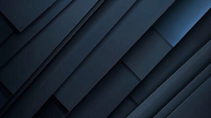 Background with black and blue abstract lines and triangles. Minimal. Color gradient. Dark. Web banner with geometric shapes. 3D effect. Lines, stripes, triangular shapes. Design. Futuristic. Cut - obrazy, fototapety, plakaty