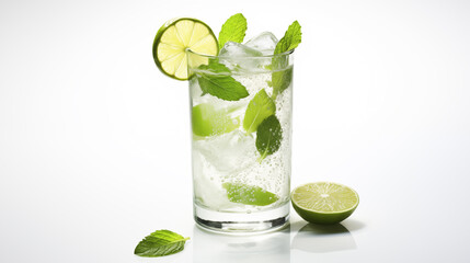 Fototapeta premium mojito cocktail with lime and mint