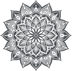 Mandala pattern or Simple Floral Ideas for Coloring book page Art decorative circle ornament in ethnic oriental style generated by Ai