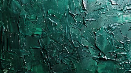 Dark green acrylic painting spatula technique abstract paper texture background banner