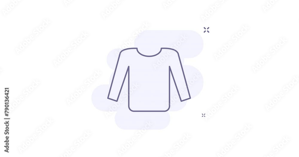 Aufkleber sweater 2d animated outline icon with alpha channel. sweater line icon 4k video motion design graphi