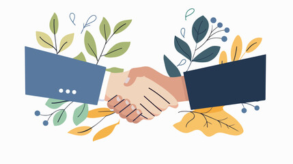 Handshake of business partners.Vector flat style illustration