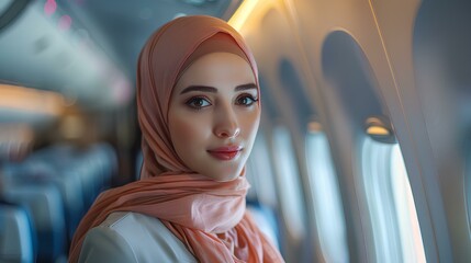 flight attendants with uniform hijab
