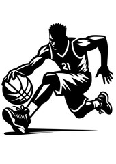 Basketball SVG, Basketball PNG, Sport SVG, Basketball player Silhouette, Basketball player Logo, Playing Basketball, Basketball Art Print