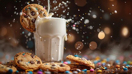 Breakfast theme, cookies in milk galaxy