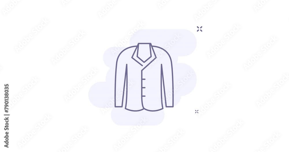 Aufkleber blazer jacket 2d animated outline icon with alpha channel. blazer jacket line icon 4k video motion d