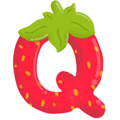 Letter Q Strawberry