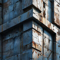 Abstract background of the facade of the building with a lot of rusty elements