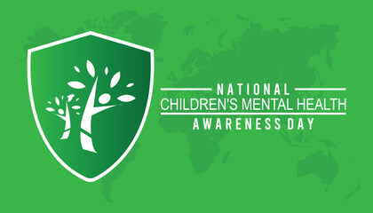 National Children's Mental health awareness day observed every year in May. Template for background, banner, card, poster with text inscription.