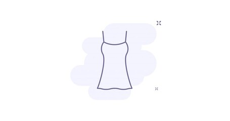 nightie 2d animated outline icon with alpha channel. nightie line icon 4k video motion design graphics for web, mobile and ui design.
