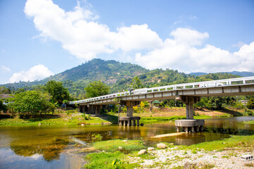 Fototapeta premium bridge Kiriwong village at Nakornsrithammarat, Thailand