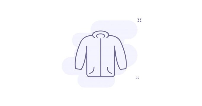 jacket 2d animated outline icon with alpha channel. jacket line icon 4k video motion design graphics for web, mobile and ui design.