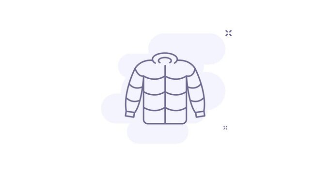 jacket 2d animated outline icon. jacket line icon 4k video motion design graphics for web, mobile and ui design.