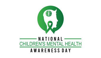 National Children's Mental health awareness day observed every year in May. Template for background, banner, card, poster with text inscription.