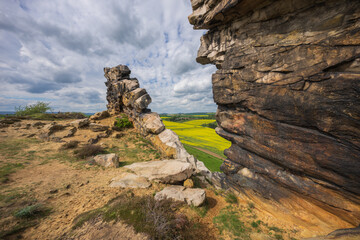 Teufelsmauer (Devil's Wall) near Timmenrode in Harz national park (Germany) is a rock formation made of hard sandstones.