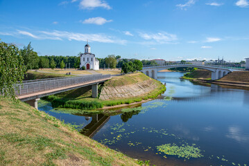 Memory Island on a sunny summer morning. Tver, Russia