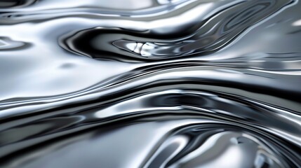 Liquid glow abstract silver background
