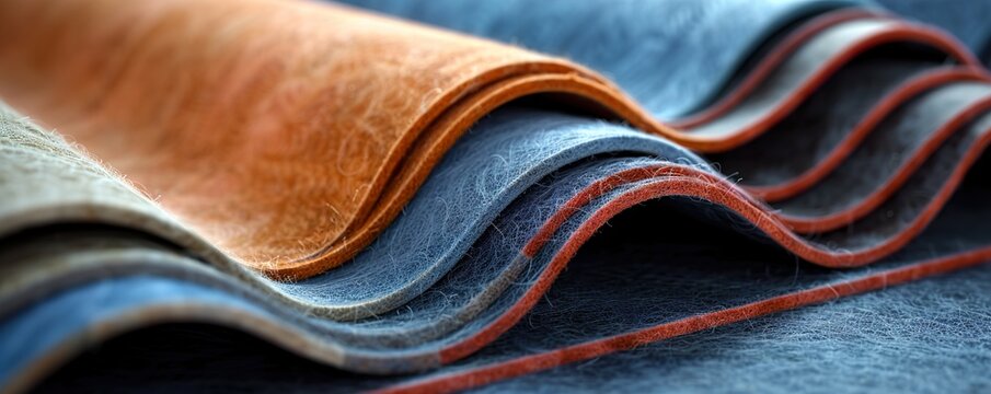 Texture of craft c paper background with royal blue and peach colors border. 
