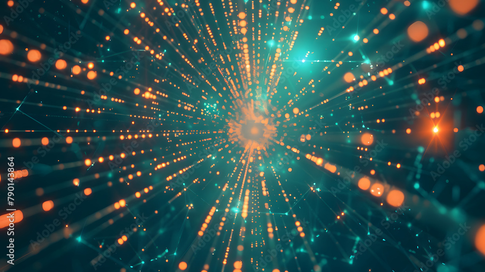 Poster abstract futuristic technology background with sapphire and topaz lights in the center. creating gri