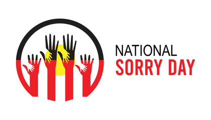 National Sorry Day observed every year in May. Template for background, banner, card, poster with text inscription.