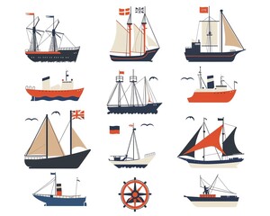 Zoom in on the clean lines and subtle colors of minimalist maritime symbols Dive into the story of modern seafaring with a twist through unique perspectives and angles in traditional art mediums