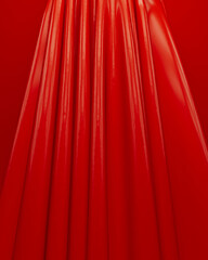 Red folds ripples rubber latex silky smooth vibrant abstract background 3d illustration render digital rendering