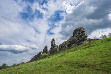 Teufelsmauer (Devil's Wall) near Timmenrode in Harz national park (Germany) is a rock formation made of hard sandstones.