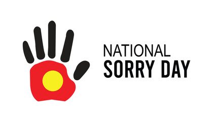 National Sorry Day observed every year in May. Template for background, banner, card, poster with text inscription.
