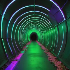 beautiful green tunnel in the park