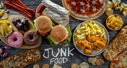 Foods enhancing the risk of cancer. Junk food - 790148099