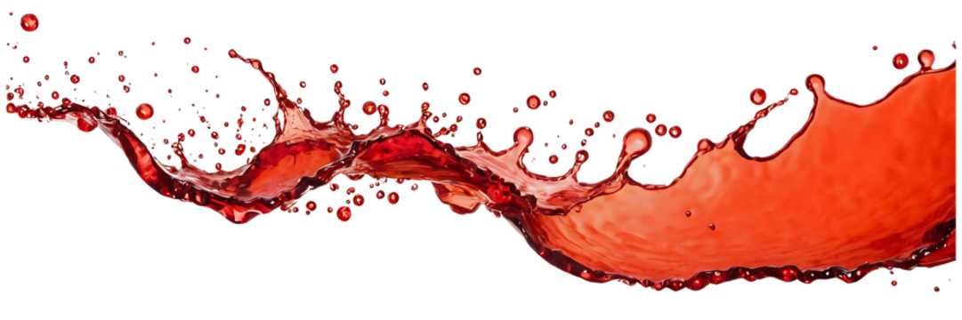 red liquid splash on transparent background 