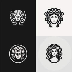 Medusa logo design vector illustration