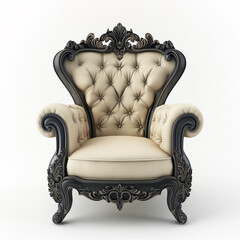 European style for Armchair on white background