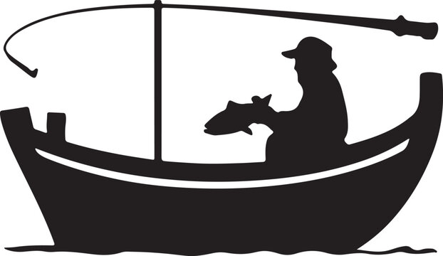 recommend clip art: Fishing boat & Fishermen silhouette