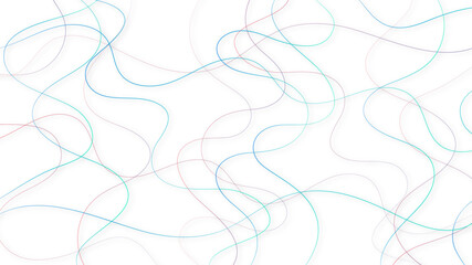 Colorful random pattern line stroke on a transparent background. Decorative pattern with tangled curved lines. 