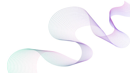 Abstract colorful gradient wavy flowing line blend vector isolated on a transparent background. wavy line pattern.	