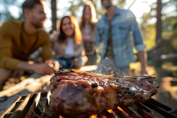 "Sunshine and Grilling: Perfect Combination for a Vitamin-Rich, Antioxidant-Packed Outdoor Feast Featuring Delicious Food and Warm Atmosphere"