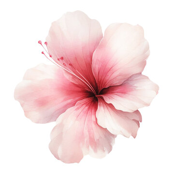 Flower watercolor illustration isolated on white background.