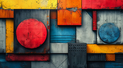 background image with geometric shapes and details, rich and vibrant colors --ar 16:9 --style raw --stylize 750
