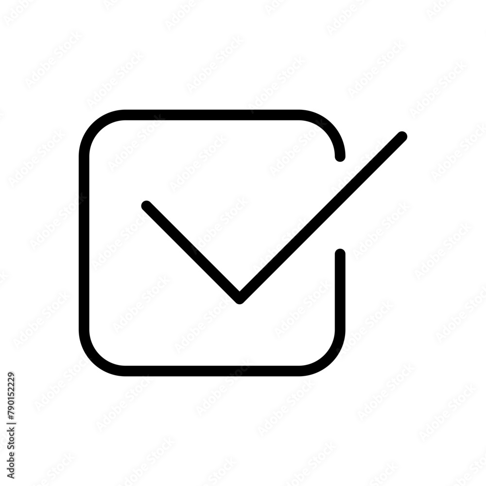 Poster tick feedback outline vector icon isolated on white background. tick feedback line vector icon for w