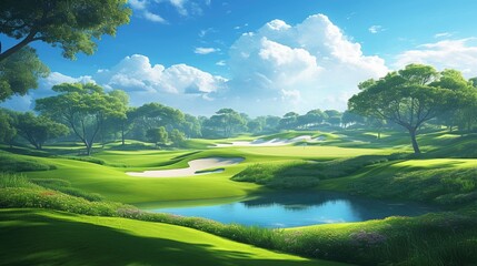 Immerse yourself in a picturesque golf course nestled amidst serene and untouched nature providing a challenging experience for avid golfers The stunning backdrop showcases the allure of th